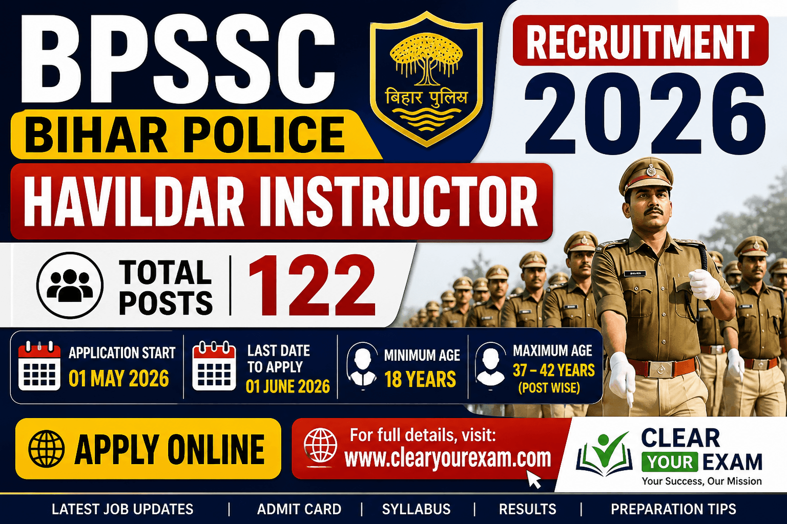 BPSSC Bihar Police Havildar Instructor Recruitment 2026 Apply Online