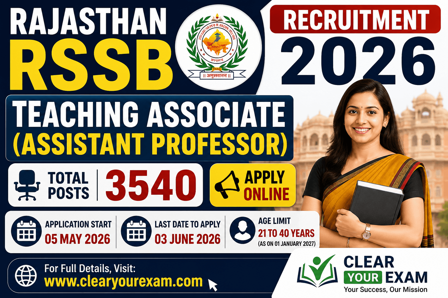 Rajasthan RSSB Teaching Associate Recruitment 2026